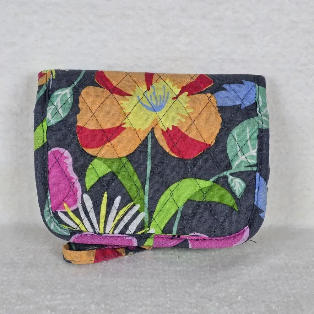 Vera Bradley Makeup Folio Organizer/Travel Case Jazzy Bloom Bifold